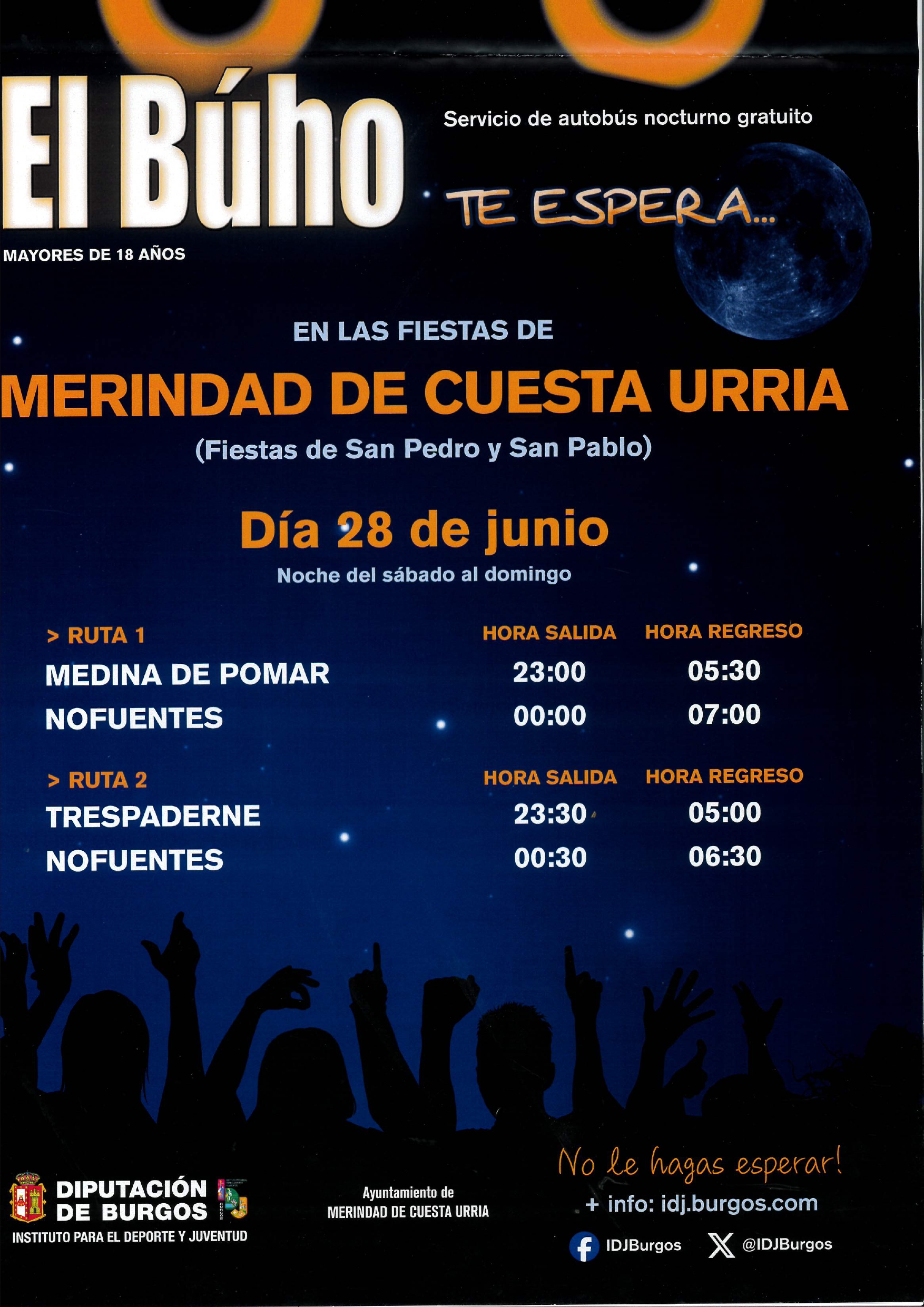 Transporte gratuito Fiestas Nofuentes 2025.